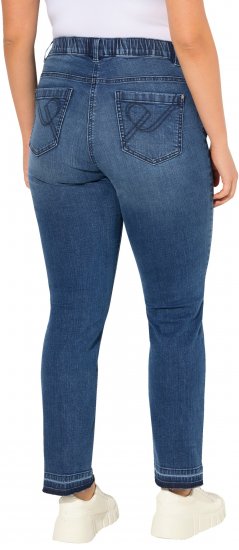 Ulla Popken Fringed Hem Stretch Fit Jeans Denim Blue - Jeans & Bukser i Store Størrelser – Plus Size - 