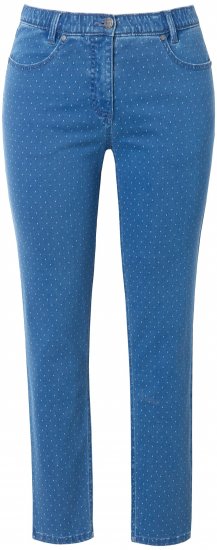 Ulla Popken Polka Dot Stretch Fit Jeans Blue Denim - Jeans & Bukser i Store Størrelser – Plus Size - Jeans & bukser, EU 42-70