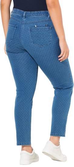 Ulla Popken Polka Dot Stretch Fit Jeans Blue Denim - Jeans & Bukser i Store Størrelser – Plus Size - Jeans & bukser, EU 42-70