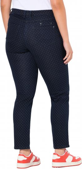 Ulla Popken Polka Dot Stretch Fit Jeans Denim Blue - Jeans & Bukser i Store Størrelser – Plus Size - 