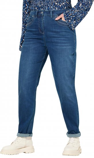Ulla Popken Rivet Detail Mom Jeans Blue - Jeans & Bukser i Store Størrelser – Plus Size - 