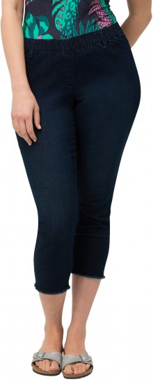 Ulla Popken Cropped Raw Hem Jeggings Denim Blue - Jeans & Bukser i Store Størrelser – Plus Size - 