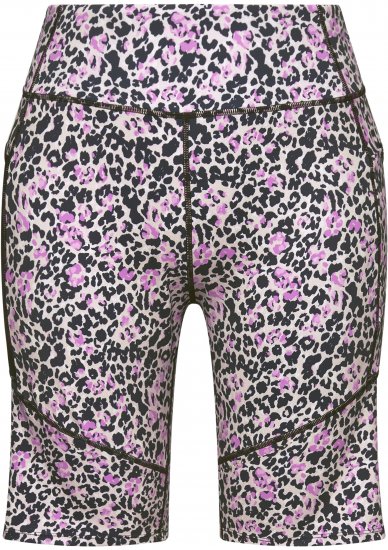 Ulla Popken Leopard Print Quick Drying Shorts Black - Jeans & Bukser i Store Størrelser – Plus Size - 