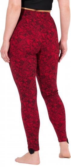 Ulla Popken Lace Print Leggings Red - Jeans & Bukser i Store Størrelser – Plus Size - 