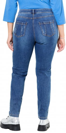 Ulla Popken Lightly Distressed Slim Leg Jeans Blue - Jeans & Bukser i Store Størrelser – Plus Size - 