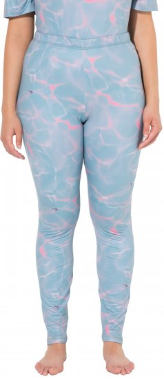 Ulla Popken Wave Print Ski Leggings Blue - Jeans & Bukser i Store Størrelser – Plus Size - 