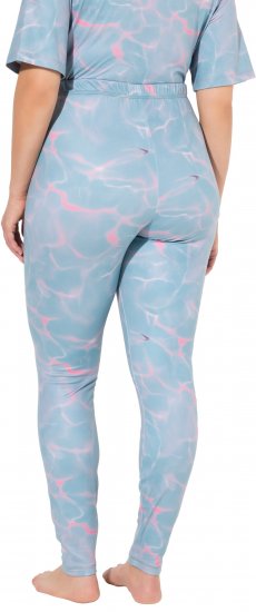Ulla Popken Wave Print Ski Leggings Blue - Jeans & Bukser i Store Størrelser – Plus Size - 