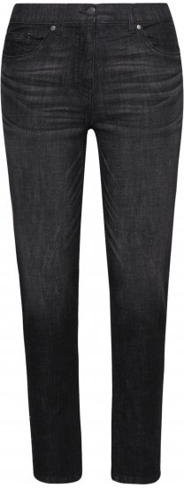 Ulla Popken Acid Wash Stretch Fit Slim Leg Jeans Black - Jeans & Bukser i Store Størrelser – Plus Size - 