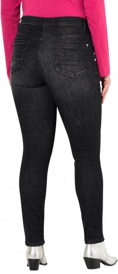 Ulla Popken Acid Wash Stretch Fit Slim Leg Jeans Black - Jeans & Bukser i Store Størrelser – Plus Size - 
