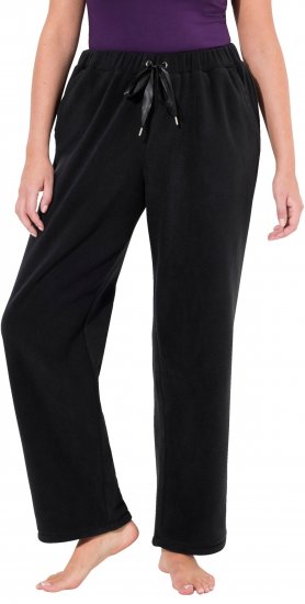 Ulla Popken Fleece Loungewear Pants Black - Jeans & Bukser i Store Størrelser – Plus Size - 