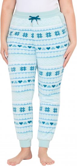 Ulla Popken Alpine Striped Plush Loungewear Pants Blue - Jeans & Bukser i Store Størrelser – Plus Size - Jeans & bukser, EU 42-70