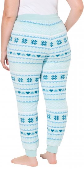 Ulla Popken Alpine Striped Plush Loungewear Pants Blue - Jeans & Bukser i Store Størrelser – Plus Size - Jeans & bukser, EU 42-70