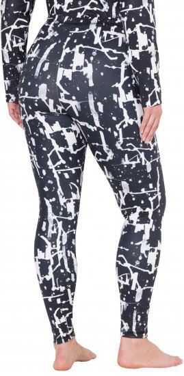 Ulla Popken Quick Drying Abstract Print Leggings Black - Jeans & Bukser i Store Størrelser – Plus Size - Jeans & bukser, EU 42-70