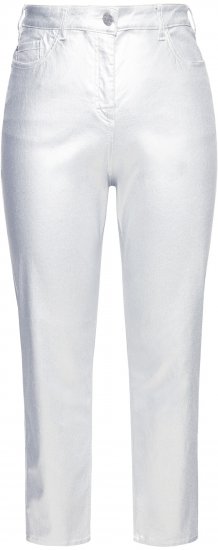 Ulla Popken Metallic Stretch Fit Mom Jeans Silver - Jeans & Bukser i Store Størrelser – Plus Size - 