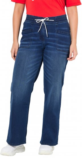 Ulla Popken Patch Pocket Elastic Waist Jeans Denim Blue - Jeans & Bukser i Store Størrelser – Plus Size - Jeans & bukser, EU 42-70