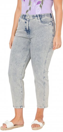 Ulla Popken Tapered Leg Mom Jeans Blue Denim - Jeans & Bukser i Store Størrelser – Plus Size - 