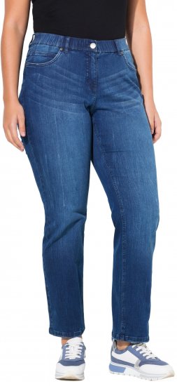 Ulla Popken Mandy Straight Leg Comfort Waist Jeans Blue Denim - Jeans & Bukser i Store Størrelser – Plus Size - 