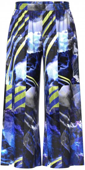 Ulla Popken Blue Stroke Wide Leg Palazzo Pants - Jeans & Bukser i Store Størrelser – Plus Size - Jeans & bukser, EU 42-70