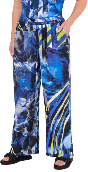 Ulla Popken Blue Stroke Wide Leg Palazzo Pants - Jeans & Bukser i Store Størrelser – Plus Size - Jeans & bukser, EU 42-70