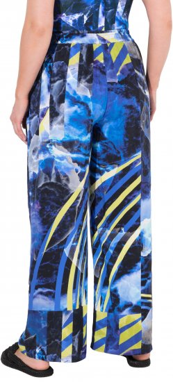 Ulla Popken Blue Stroke Wide Leg Palazzo Pants - Jeans & Bukser i Store Størrelser – Plus Size - Jeans & bukser, EU 42-70
