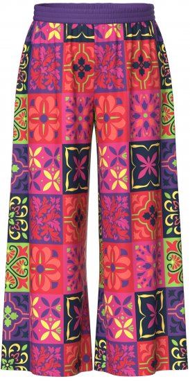Ulla Popken Tile Print Wide Leg Palazzo Pants Purple - Jeans & Bukser i Store Størrelser – Plus Size - Jeans & bukser, EU 42-70
