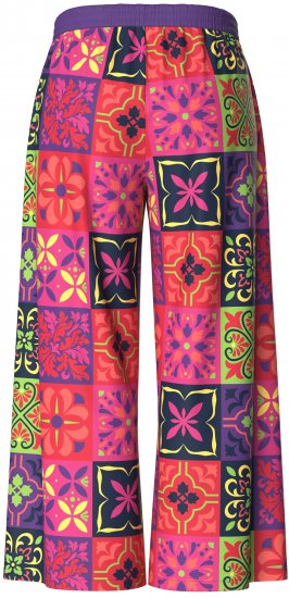 Ulla Popken Tile Print Wide Leg Palazzo Pants Purple - Jeans & Bukser i Store Størrelser – Plus Size - Jeans & bukser, EU 42-70
