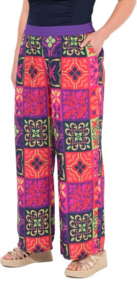 Ulla Popken Tile Print Wide Leg Palazzo Pants Purple - Jeans & Bukser i Store Størrelser – Plus Size - Jeans & bukser, EU 42-70