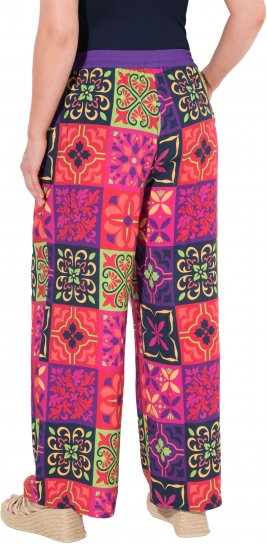 Ulla Popken Tile Print Wide Leg Palazzo Pants Purple - Jeans & Bukser i Store Størrelser – Plus Size - Jeans & bukser, EU 42-70