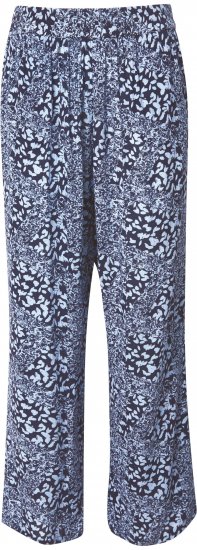 Ulla Popken Patch Print Elastic Waist Pants Navy - Jeans & Bukser i Store Størrelser – Plus Size - Jeans & bukser, EU 42-70