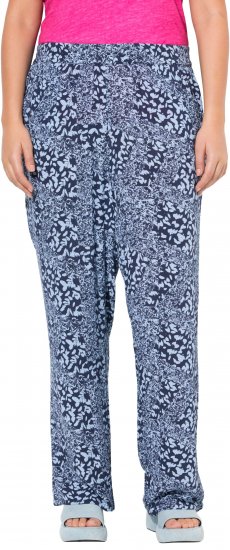 Ulla Popken Patch Print Elastic Waist Pants Navy - Jeans & Bukser i Store Størrelser – Plus Size - Jeans & bukser, EU 42-70