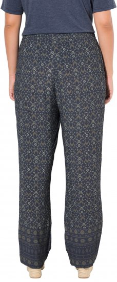 Ulla Popken Geometric Print Elastic Waist Pants Navy - Jeans & Bukser i Store Størrelser – Plus Size - Jeans & bukser, EU 42-70