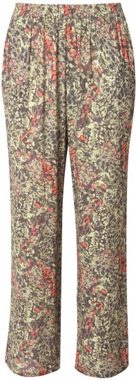 Ulla Popken Crocodile Print Elastic Waist Pants Olive Grey - Jeans & Bukser i Store Størrelser – Plus Size - 