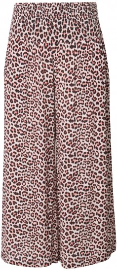Ulla Popken Rose Wide Leg Elastic Waist Leopard Pattern Culottes White - Jeans & Bukser i Store Størrelser – Plus Size - Jeans & bukser, EU 42-70
