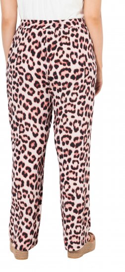 Ulla Popken Leopard Print Elastic Waist Pants White - Jeans & Bukser i Store Størrelser – Plus Size - Jeans & bukser, EU 42-70