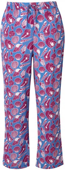 Ulla Popken Seashell Print Elastic Waist Pants Blue - Jeans & Bukser i Store Størrelser – Plus Size - Jeans & bukser, EU 42-70