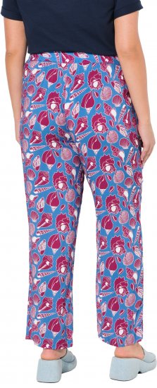 Ulla Popken Seashell Print Elastic Waist Pants Blue - Jeans & Bukser i Store Størrelser – Plus Size - Jeans & bukser, EU 42-70
