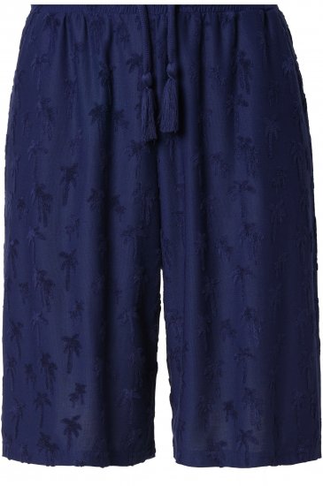 Ulla Popken Terry Cloth Palm Elastic Waist Shorts Blue - Jeans & Bukser i Store Størrelser – Plus Size - Jeans & bukser, EU 42-70