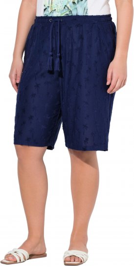 Ulla Popken Terry Cloth Palm Elastic Waist Shorts Blue - Jeans & Bukser i Store Størrelser – Plus Size - Jeans & bukser, EU 42-70