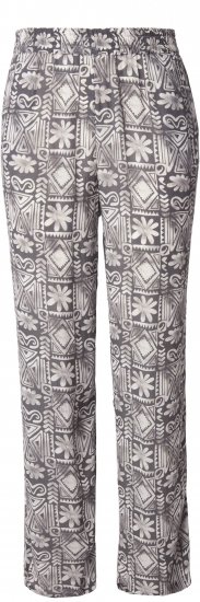 Ulla Popken Mosaic Print Elastic Waist Pants Black - Jeans & Bukser i Store Størrelser – Plus Size - Jeans & bukser, EU 42-70