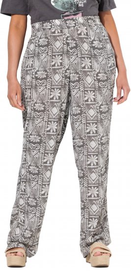 Ulla Popken Mosaic Print Elastic Waist Pants Black - Jeans & Bukser i Store Størrelser – Plus Size - Jeans & bukser, EU 42-70