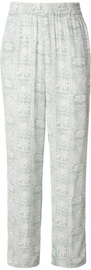 Ulla Popken Mosaic Print Elastic Waist Pants White - Jeans & Bukser i Store Størrelser – Plus Size - 