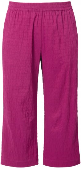 Ulla Popken Textured Elastic Waist Cropped Pants Magnolia Red - Jeans & Bukser i Store Størrelser – Plus Size - 
