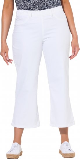 Ulla Popken Wide Leg Twill Mary Fit Culottes White - Jeans & Bukser i Store Størrelser – Plus Size - Jeans & bukser, EU 42-70