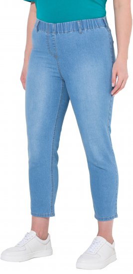 Ulla Popken Cropped Jeggings Light Blue Denim - Jeans & Bukser i Store Størrelser – Plus Size - 