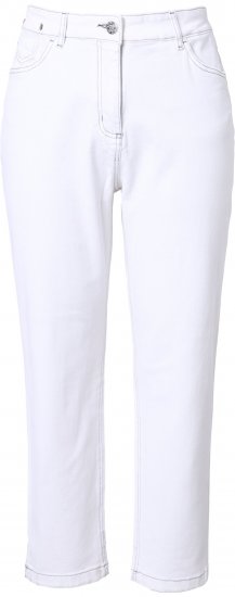 Ulla Popken Used Look 5 Pocket Comfy Waistband Mom Jeans Snow White - Jeans & Bukser i Store Størrelser – Plus Size - 