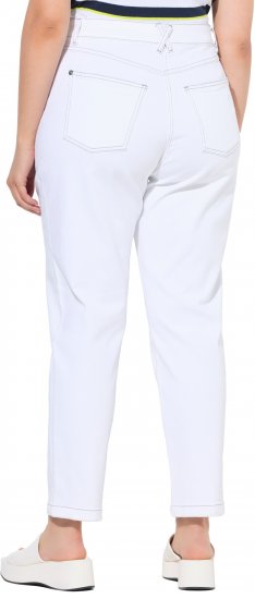 Ulla Popken Used Look 5 Pocket Comfy Waistband Mom Jeans Snow White - Jeans & Bukser i Store Størrelser – Plus Size - 