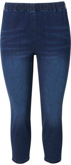 Ulla Popken Cropped Denim Look Stretch Fit Leggings Denim Blue - Jeans & Bukser i Store Størrelser – Plus Size - 