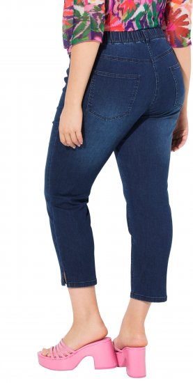 Ulla Popken Cropped Denim Look Stretch Fit Leggings Denim Blue - Jeans & Bukser i Store Størrelser – Plus Size - 