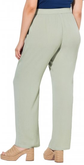 Ulla Popken Elastic Waist Crepe Pants Light Moss Green - Jeans & Bukser i Store Størrelser – Plus Size - Jeans & bukser, EU 42-70