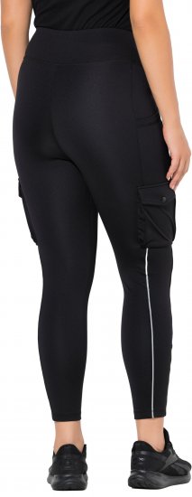 Ulla Popken Cargo Pocket Fleece Lined Sports Leggings Black - Jeans & Bukser i Store Størrelser – Plus Size - Jeans & bukser, EU 42-70